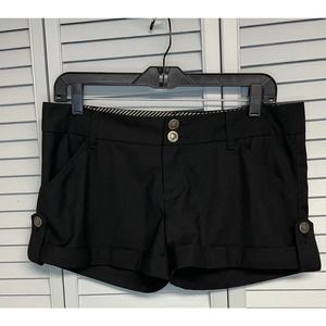 Miss Me black cuffed shorts with button detail size large womens
